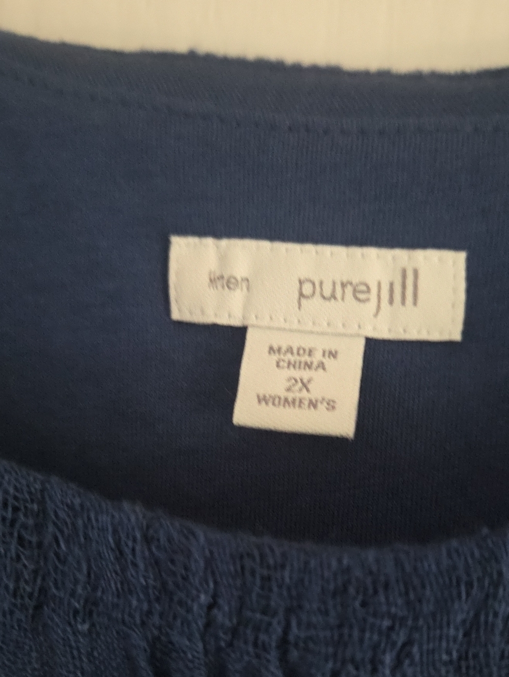 J. Jill Blue Linen Dress 2X - Picture 4 of 8